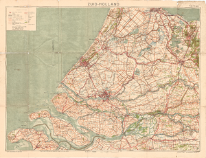 A20-A32 Sleeswijk's kaart van Zuid-Holland (2x), ca.1925